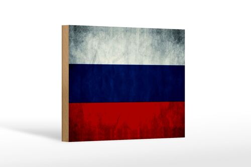 Holzschild Flagge 18x12 cm Russland Fahne Russia Flag Dekoration