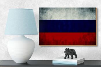 Drapeau en bois 18x12 cm, drapeau de la russie, décoration du drapeau de la russie 3