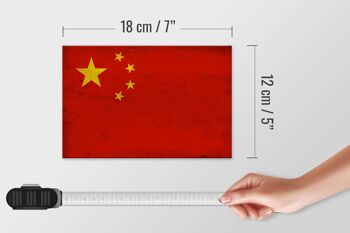 Drapeau panneau en bois 18x12 cm, drapeau chinois, décoration murale 4