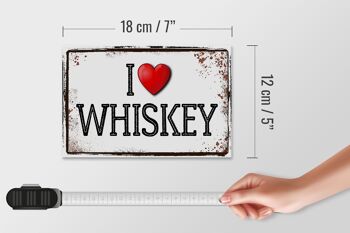 Panneau en bois 18x12 cm j'aime le whisky décoration murale 4