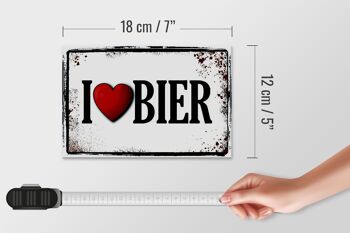 Panneau en bois 18x12 cm I love beer décoration murale 4