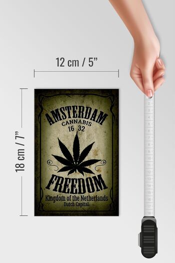 Panneau en bois cannabis 12x18 cm, décoration du Royaume de la liberté d'Amsterdam 4