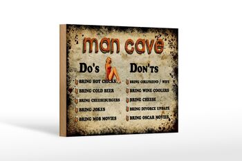 Panneau en bois indiquant 18x12 cm Décoration Man Cave Do's Don'ts 1