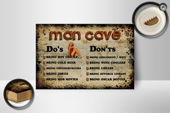 Panneau en bois indiquant 18x12 cm Décoration Man Cave Do's Don'ts 2