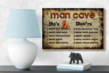 Panneau en bois indiquant 18x12 cm Décoration Man Cave Do's Don'ts 3