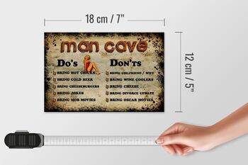 Panneau en bois indiquant 18x12 cm Décoration Man Cave Do's Don'ts 4