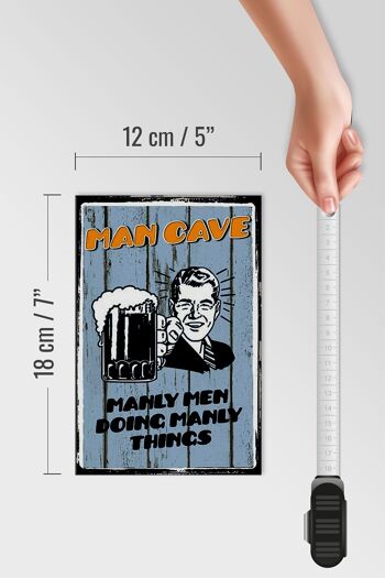 Panneau en bois disant 12x18 cm Man cave beer manly men doing decoration 4