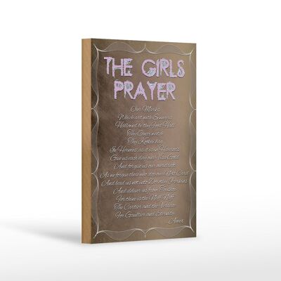 Cartello in legno con scritta "Preghiera delle ragazze" 12x18 cm Segna quale decorazione