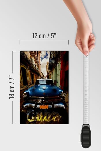 Panneau en bois indiquant 12x18 cm Cuba vieilles voitures décoration vintage 4