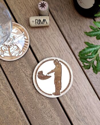 Lot de 5 sous-verres en bois Mandalorian - Cadeau de pendaison de crémaillère - Star Wars 4