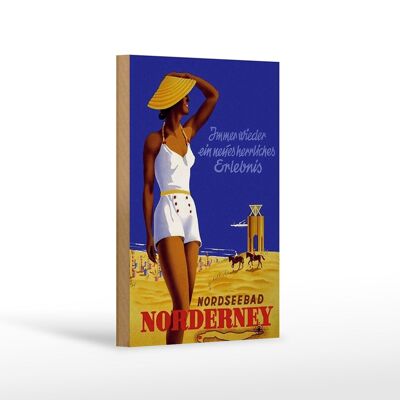 Cartello in legno con scritta 12x18 cm decorazione "Vacanze Norderney Resort Norderney".