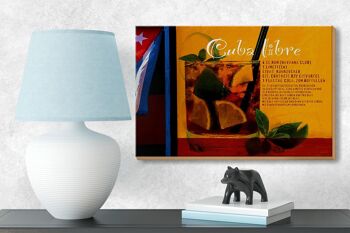 Panneau en bois indiquant 18x12 cm Cuba Libre Recette Rhum Havane Décoration 3
