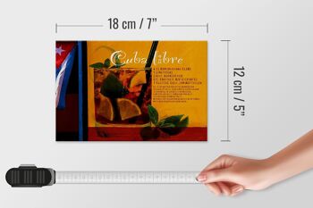 Panneau en bois indiquant 18x12 cm Cuba Libre Recette Rhum Havane Décoration 4