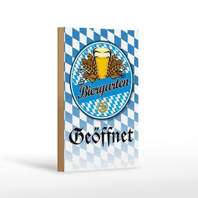 Holzschild Spruch 12x18 cm Biergarten Bier Brezel Bayern Dekoration
