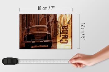 Panneau en bois disant 18x12 cm Cuba Cuba voiture vintage décoration rétro 4