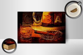 Panneau en bois indiquant 18x12cm Cuba Cigar Rum Havana Décoration 2