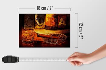 Panneau en bois indiquant 18x12cm Cuba Cigar Rum Havana Décoration 4