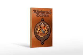 Panneau en bois indiquant 12x18 cm Décoration des armoiries du Royaume de Bavière 1