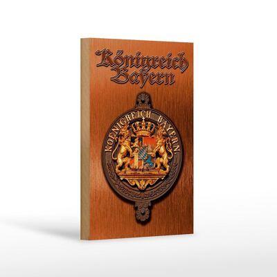 Holzschild Spruch 12x18 cm Königreich Bayern Wappen Dekoration