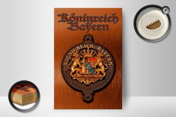 Panneau en bois indiquant 12x18 cm Décoration des armoiries du Royaume de Bavière 2