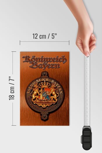 Panneau en bois indiquant 12x18 cm Décoration des armoiries du Royaume de Bavière 4