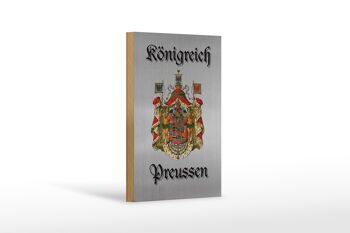 Panneau en bois indiquant les armoiries du Royaume de Prusse, panneau gris, 12x18cm 1