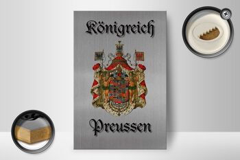 Panneau en bois indiquant les armoiries du Royaume de Prusse, panneau gris, 12x18cm 2