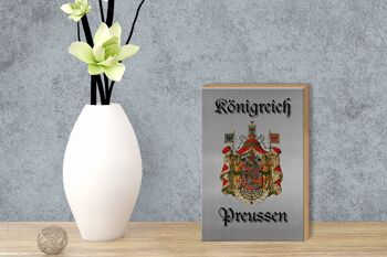 Panneau en bois indiquant les armoiries du Royaume de Prusse, panneau gris, 12x18cm 3