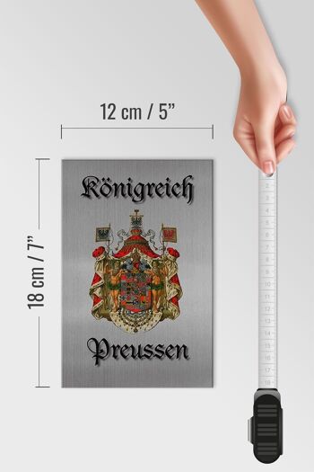 Panneau en bois indiquant les armoiries du Royaume de Prusse, panneau gris, 12x18cm 4