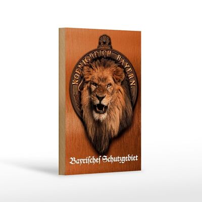 Panneau en bois indiquant 12x18 cm Décoration lion Royaume de Bavière