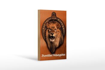 Panneau en bois indiquant 12x18 cm Décoration lion Royaume de Bavière 1