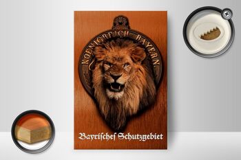 Panneau en bois indiquant 12x18 cm Décoration lion Royaume de Bavière 2