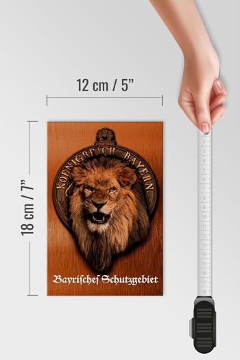 Panneau en bois indiquant 12x18 cm Décoration lion Royaume de Bavière 4