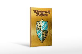Panneau en bois indiquant 12x18 cm Décoration Royaume de Bavière 1