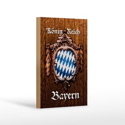 Cartel de madera con texto 12x18 cm Decoración aspecto Reino de Baviera
