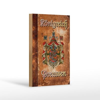 Cartello in legno con scritta 12x18 cm Stemma del Regno di Prussia decorazione in metallo