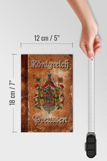 Panneau en bois indiquant les armoiries du Royaume de Prusse 12x18cm, décoration en métal 4