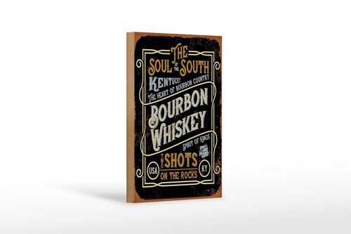 Holzschild Spruch 12x18 cm Bourbon Whiskey shots on rocks Dekoration