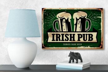 Panneau en bois indiquant 18x12 cm Irish Pub célèbre bière brune décoration de bière 3
