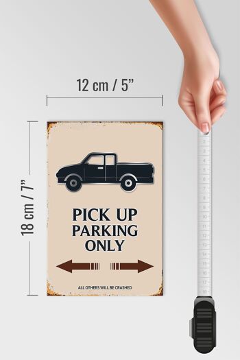 Panneau en bois indiquant 12x18 cm Décoration Pick Up Parking Only 4