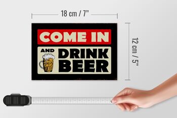 Panneau en bois indiquant 18x12 cm, entrez et buvez de la bière, décoration de bière 4