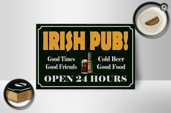 Panneau en bois indiquant 18x12 cm Irish Pub gold Beer open 24 décoration 2