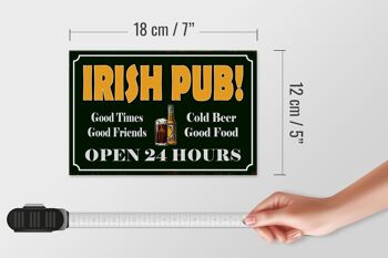 Panneau en bois indiquant 18x12 cm Irish Pub gold Beer open 24 décoration 4