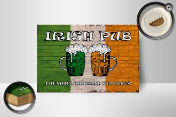 Panneau en bois disant 18x12 cm Irish pub cent mille décoration 2