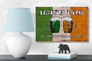 Panneau en bois disant 18x12 cm Irish pub cent mille décoration 3