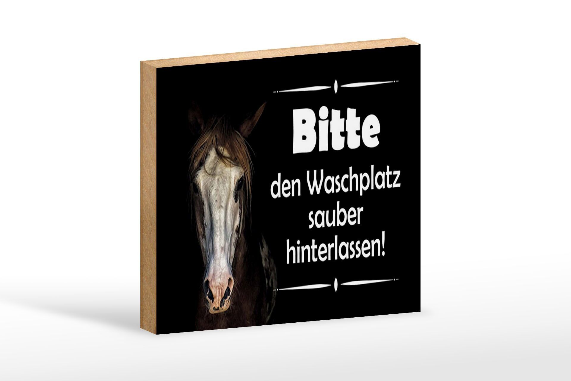 Cartello in legno con scritta cavalli 18x12 cm, si prega di lavare l'area, decorazione pulita