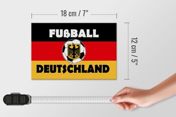 Panneau en bois disant 18x12 cm décoration football Allemagne 4