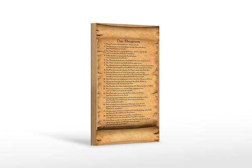 Holzschild Spruch 12x18 cm das Ehegesetz ja Wort in Kraft Dekoration
