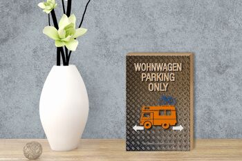 Panneau en bois indiquant 12x18 cm décoration caravane parking uniquement 3