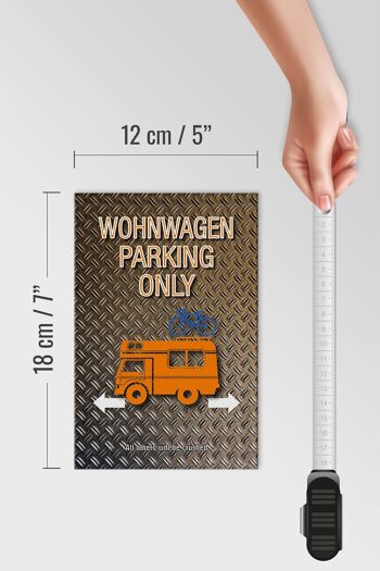 Panneau en bois indiquant 12x18 cm décoration caravane parking uniquement 4